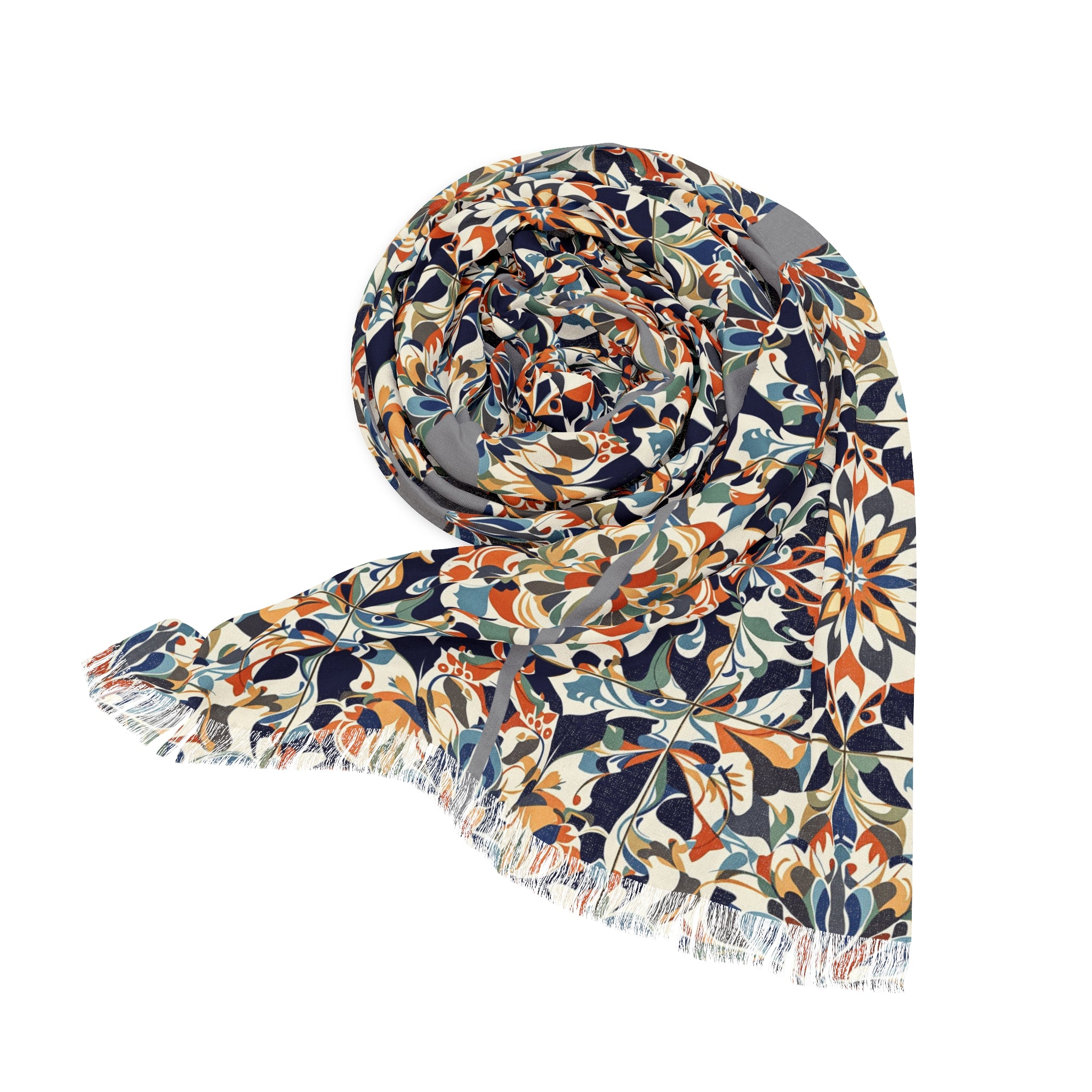 Bohemian Light Scarf with Italian Tile Pattern - Lightweight Spring Fashion Accessory, Perfect Gift for Her - Rosetta Creative Boutique